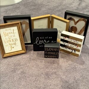 Love Gold and Black Picture Frame Collection